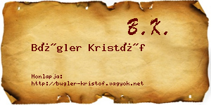 Bügler Kristóf névjegykártya